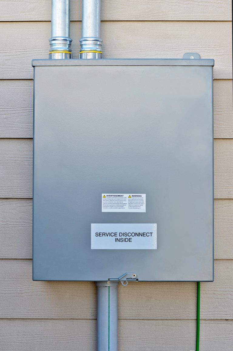 Residential standby generator transfer switch and disconnect equipment.