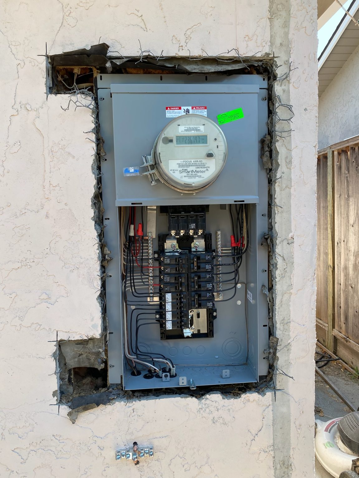 Modern residential electrical panel installed by Dollens Electric
