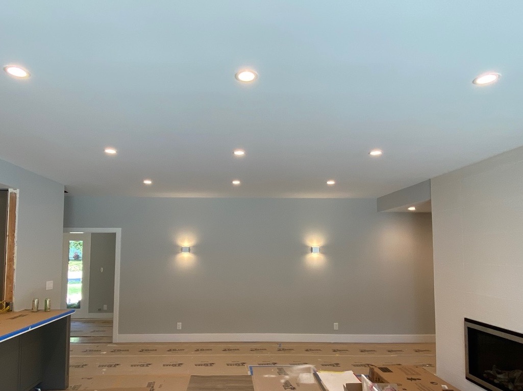 Completed whole house rewire and recessed lighting installation by Dollens Electric